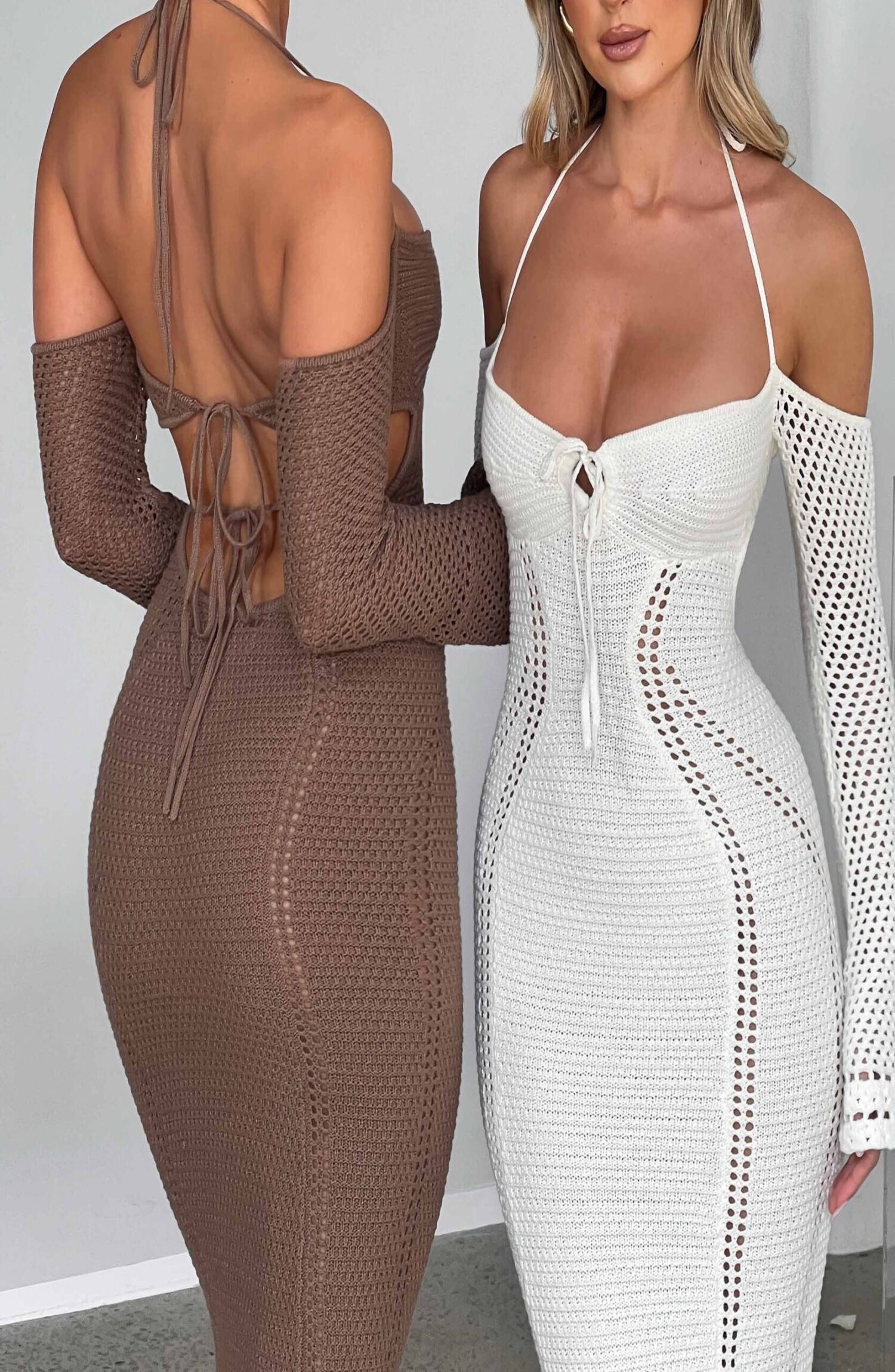 Samariah White Crochet Maxi Dress - Off Shoulder, Tie Bust - Image 20