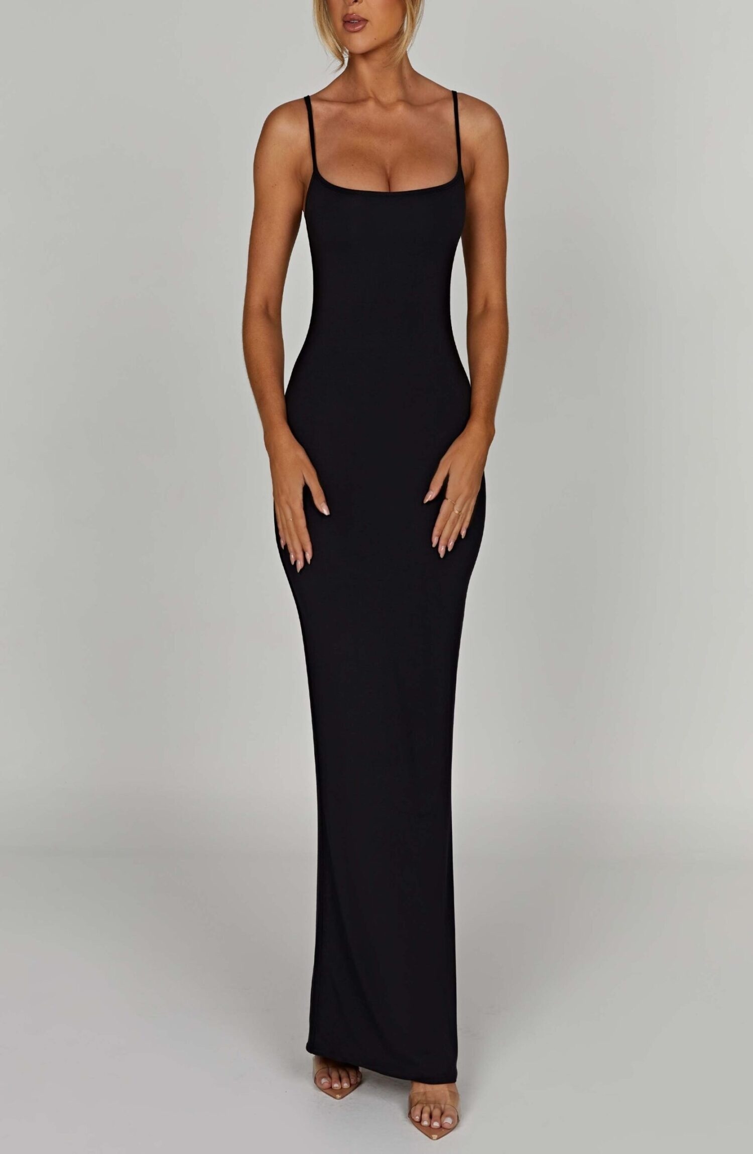 Saskia Black Maxi Dress: Buttery Soft, Double-Lined Comfort - Image 4