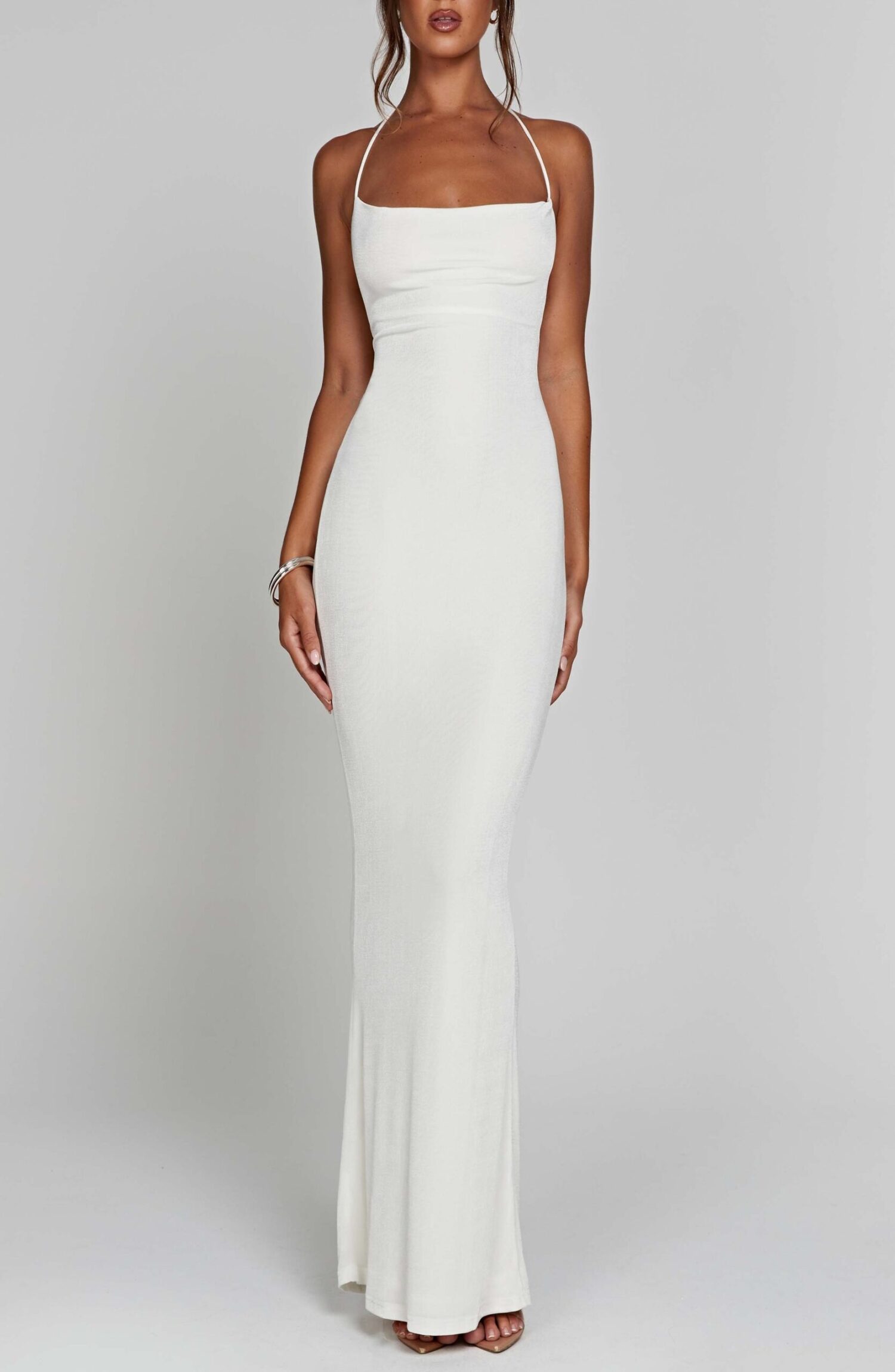 Talisa Ivory Cowl Neck Tie Back Maxi Dress - Image 7