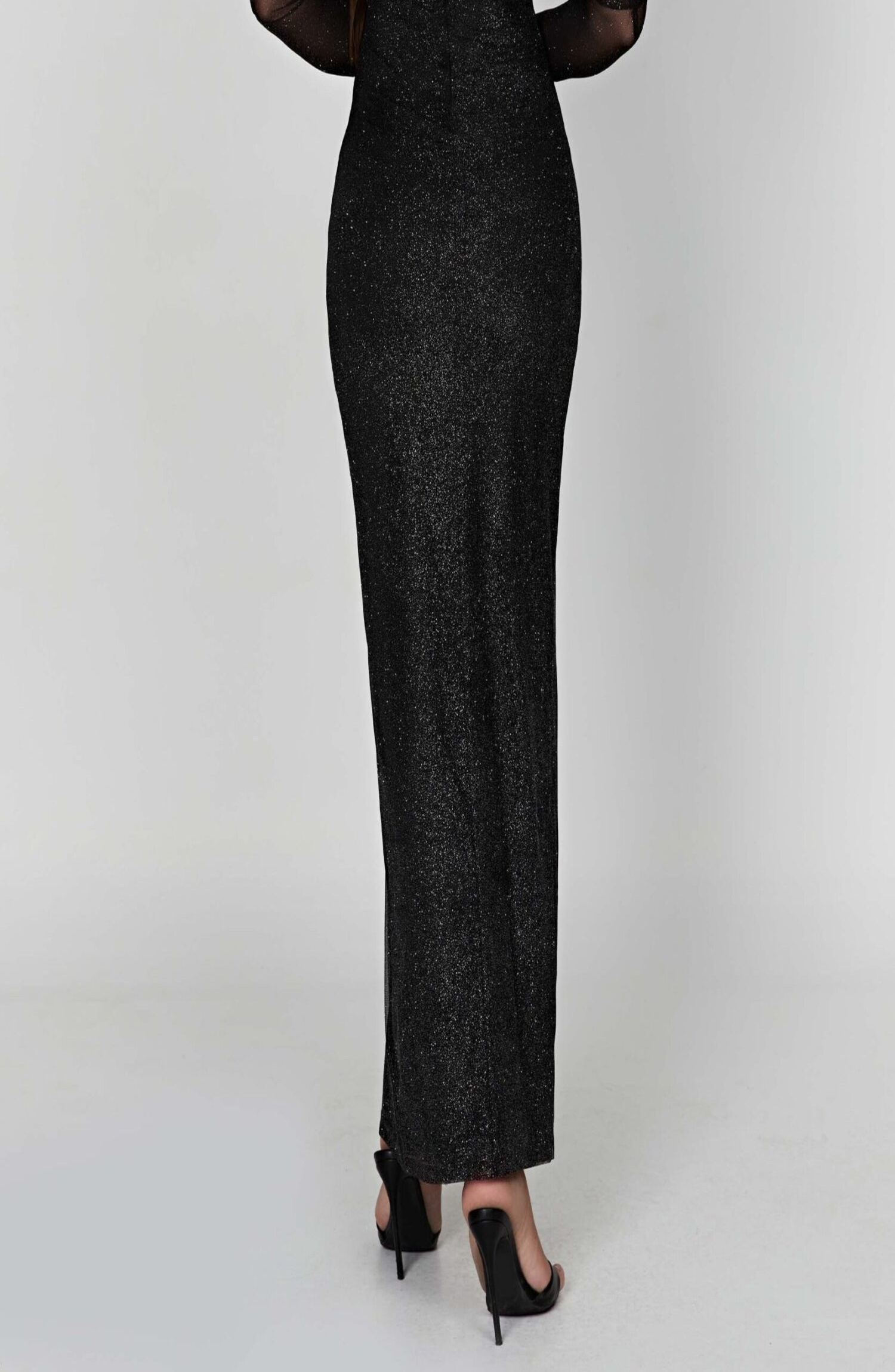 Trixie Black Sparkle Maxi Dress with Underwire & Thigh Split - Image 10